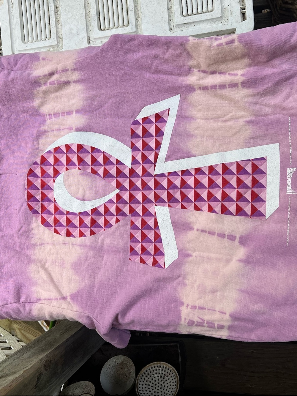 Tie-Dye Graphic Short Sleeve Tee - Pink Purple